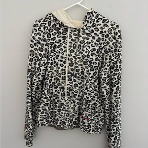 Billabong Reversible Tan/Leopard Print zip up Hoodie